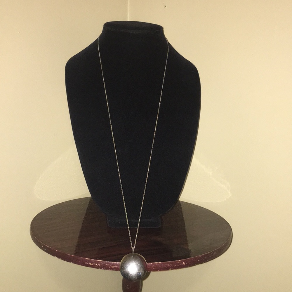 Long silver necklace